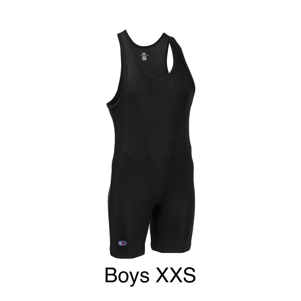 NWT - Cliff Keen - Black Wrestling Singlet for Boys/Kid (Size XXS)